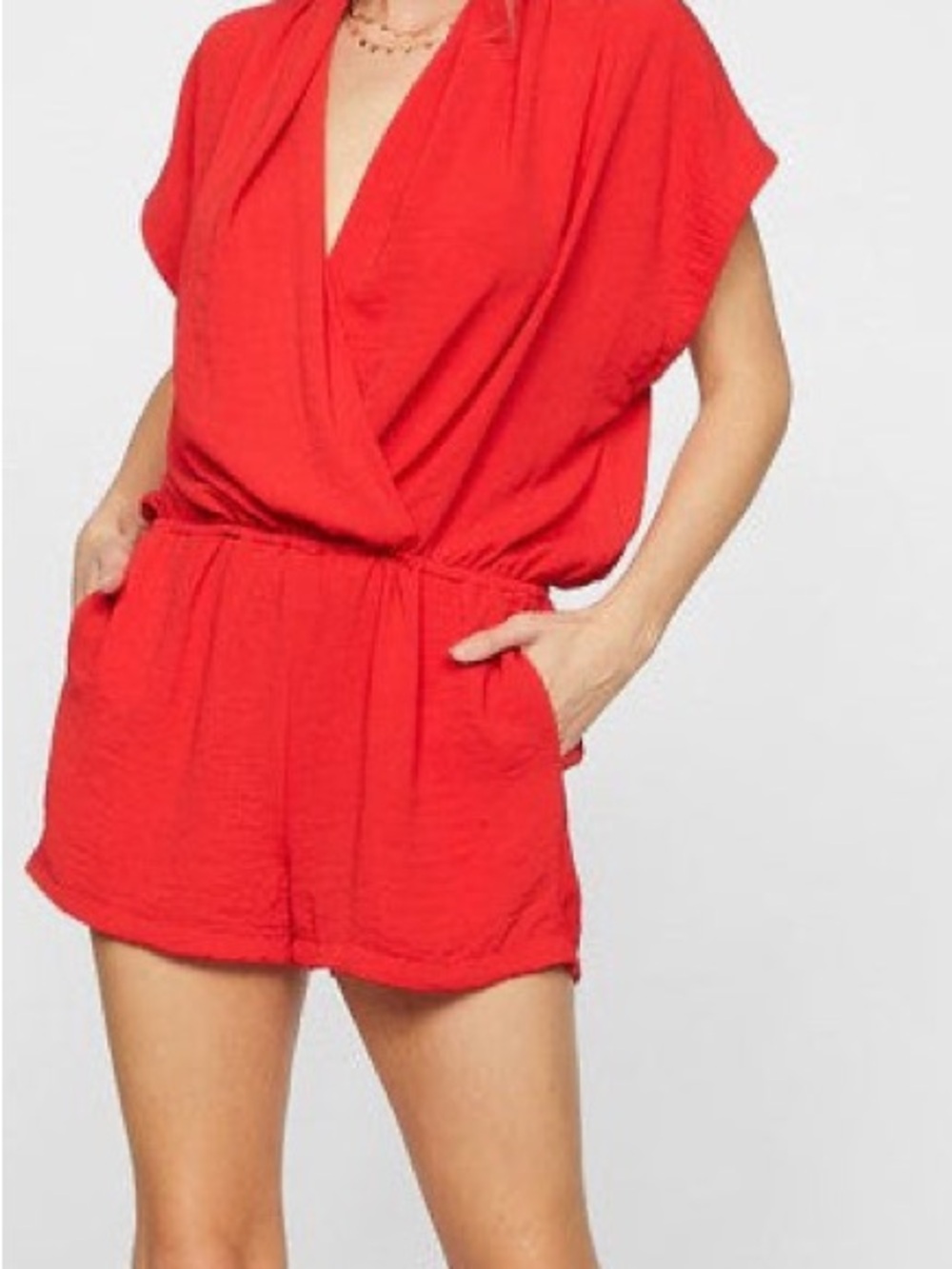 BiBi Red Short Sleeve Romper